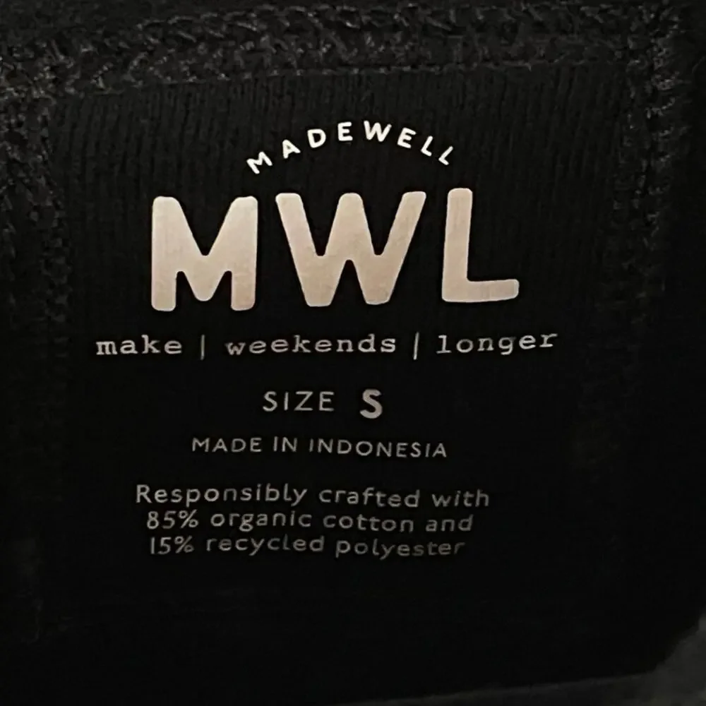 Madewell MWL Betterterry Hoodie Sweatshirt Dress SZ S Black Midi Pockets NB239 - Picture 3 of 10